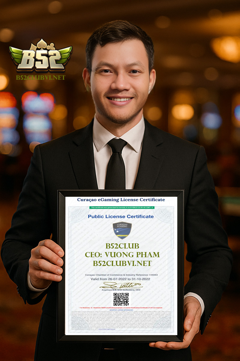 CEO Vương Phàm nhận chứng chỉ Curacao eGaming Licensing