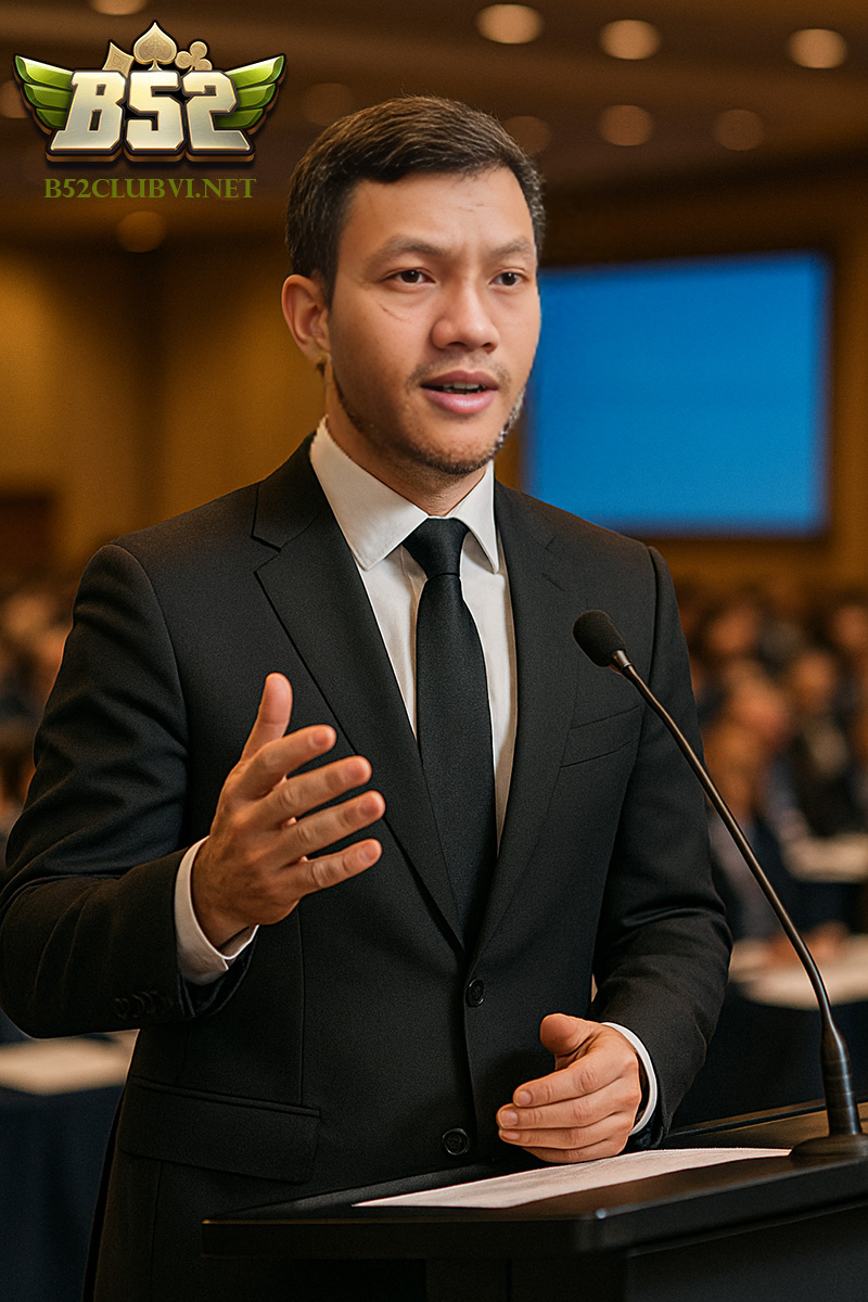 CEO Vương Phàm phát biểu tại một kỳ họp