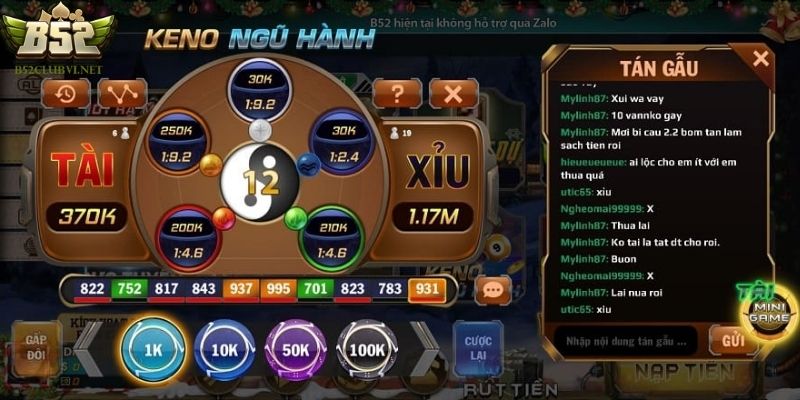 Luật tham gia chơi siêu phẩm game Keno ngũ hành tại B52club