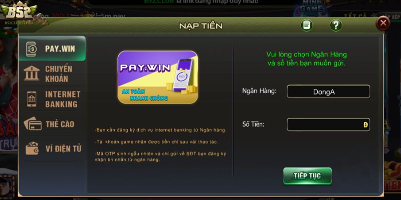 Tổng hợp các mẹo giúp thành viên giao dịch nạp tiền B52club nhanh 